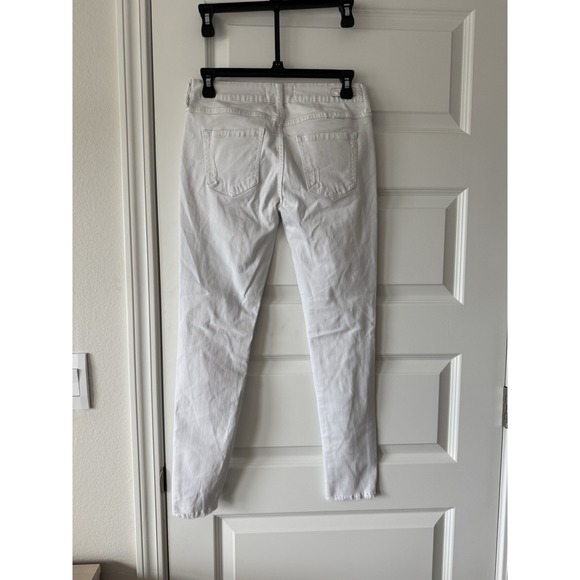 Justusa White Skinny Jeans Women's Size 27 with Distressed Legs - Picture 2 of 7